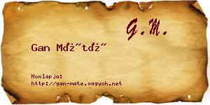 Gan Máté névjegykártya
